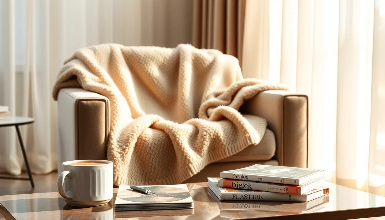 Fleece dekens in een warme en uitnodigende woonkamer met een gezellige fauteuil.
