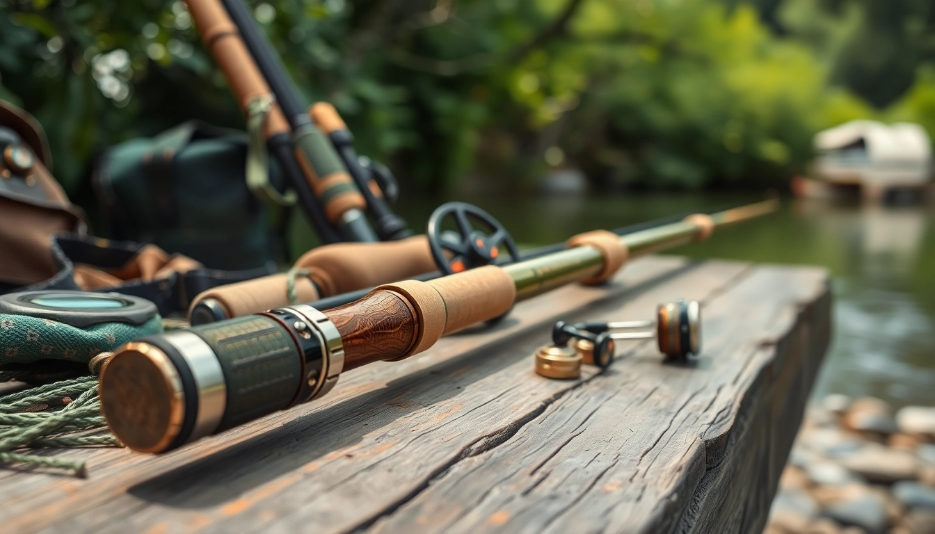 Showcase of the Best fly fishing rods with detailed craftsmanship and nature setting